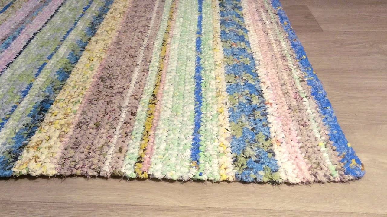 Коврик крючком из ненужных хб вещей (простыни, наволочки, пододеяльники и др.) смотреть онлайн