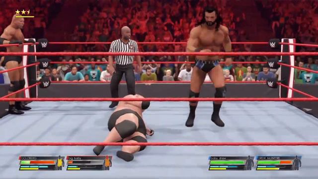 dad and baby tag team Goldberg vs Drew McIntyre wwe2k22 смотреть онлайн