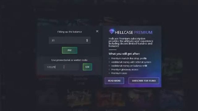 CS GO HELLCASE FREE PROMO CODE 10537814 !!! 10 DOLLAR смотреть онлайн