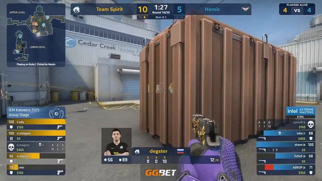 Team Spirit vs. Heroic (Map 2 - Nuke) IEM Katowice 2021 CSGO смотреть онлайн
