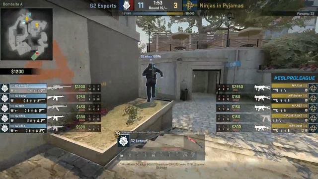 G2 Esports vs NiP - de_overpass - ESL Pro League Season 6 - 28/09/2017 смотреть онлайн