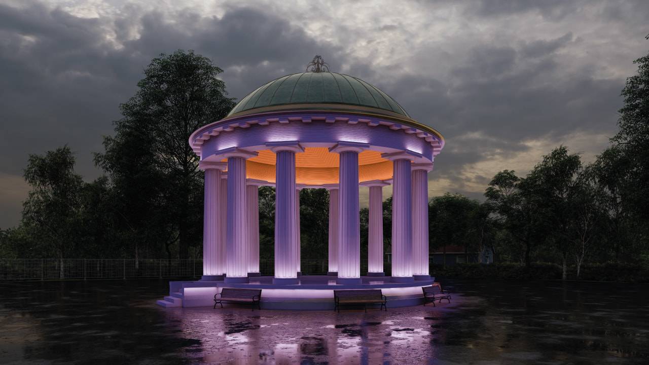 Динамические эффекты в освещении ротонды смотреть онлайн