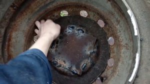 Печь для казана и коптилки из автомобильных дисков