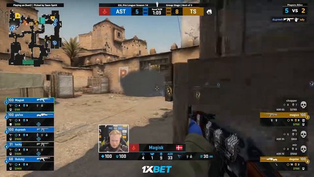 Astralis vs Spirit | Dust 2 - Map #1 | ESL Pro League Season 14 - Group A смотреть онлайн