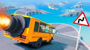 ПРОЕХАЛ ВОЛНИСТУЮ ДОРОГУ с ЛУЖАМИ на РЕАКТИВНОМ ПАЗИКЕ в ГТА 5 МОДЫ - ЭКСПЕРИМЕНТЫ в GTA 5 MODS