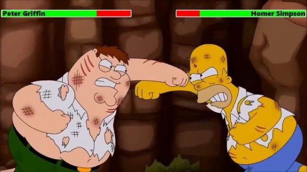 Peter Griffin vs. Homer Simpson with healthbars 2/2