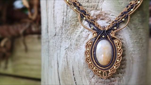 Macrame by Afeng： 2021-19｜Macrame Tutorial｜Macrame Necklace｜Two colour retro style｜编绳｜ смотреть онлайн