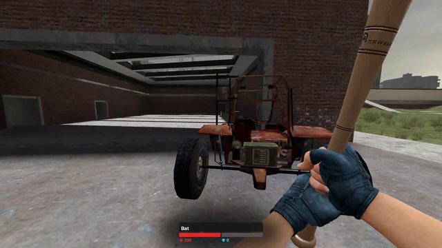 GMOD but the player uses a bat to eliminate the black figure. смотреть онлайн