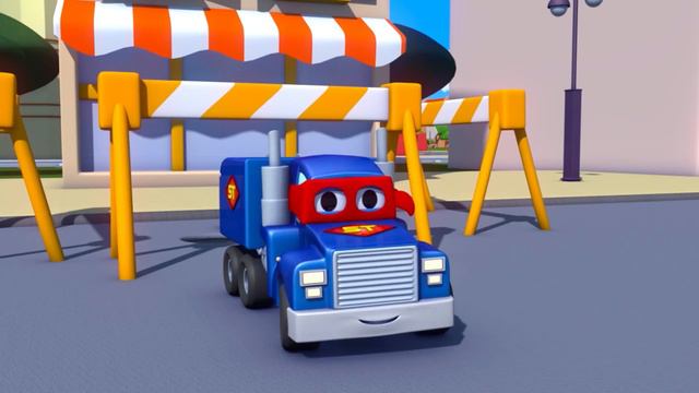 The Giant Vaccum Truck - Carl the Super Truck in Car City | Children Cartoons смотреть онлайн