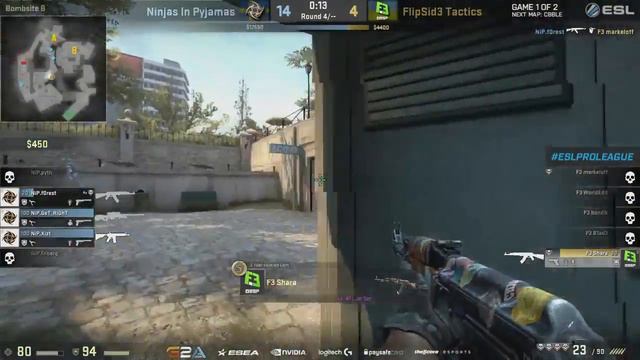 CS:GO - F0rest Sick ACE vs FlipSid3 @ ESL Pro League смотреть онлайн