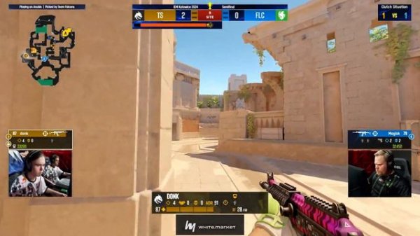 🇷🇺donk 1vs 2 clutch moment 》》》[ TEAM SPIRIT VS FALCONS] 》》》 IEM KATOWICE 2024🏆