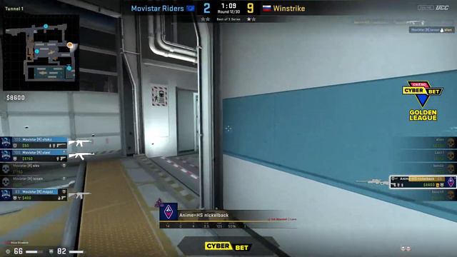 (RU) Winstrike vs Movistar Riders | map 1 | Cyber.Bet Golden League 2020 смотреть онлайн