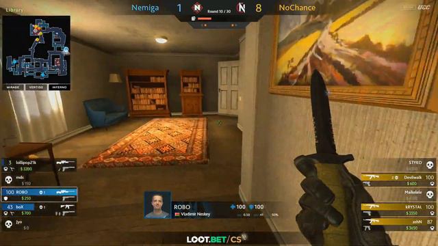 (RU) NoChance vs Nemiga | map 3 | Loot.bet/CS S2 | by @Toll_tv & @cyberfocus_csgo смотреть онлайн