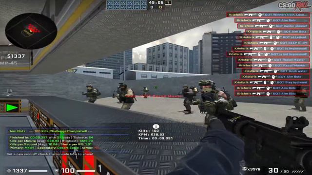 CS GO - Aim Botz 100 Kills New World Record смотреть онлайн