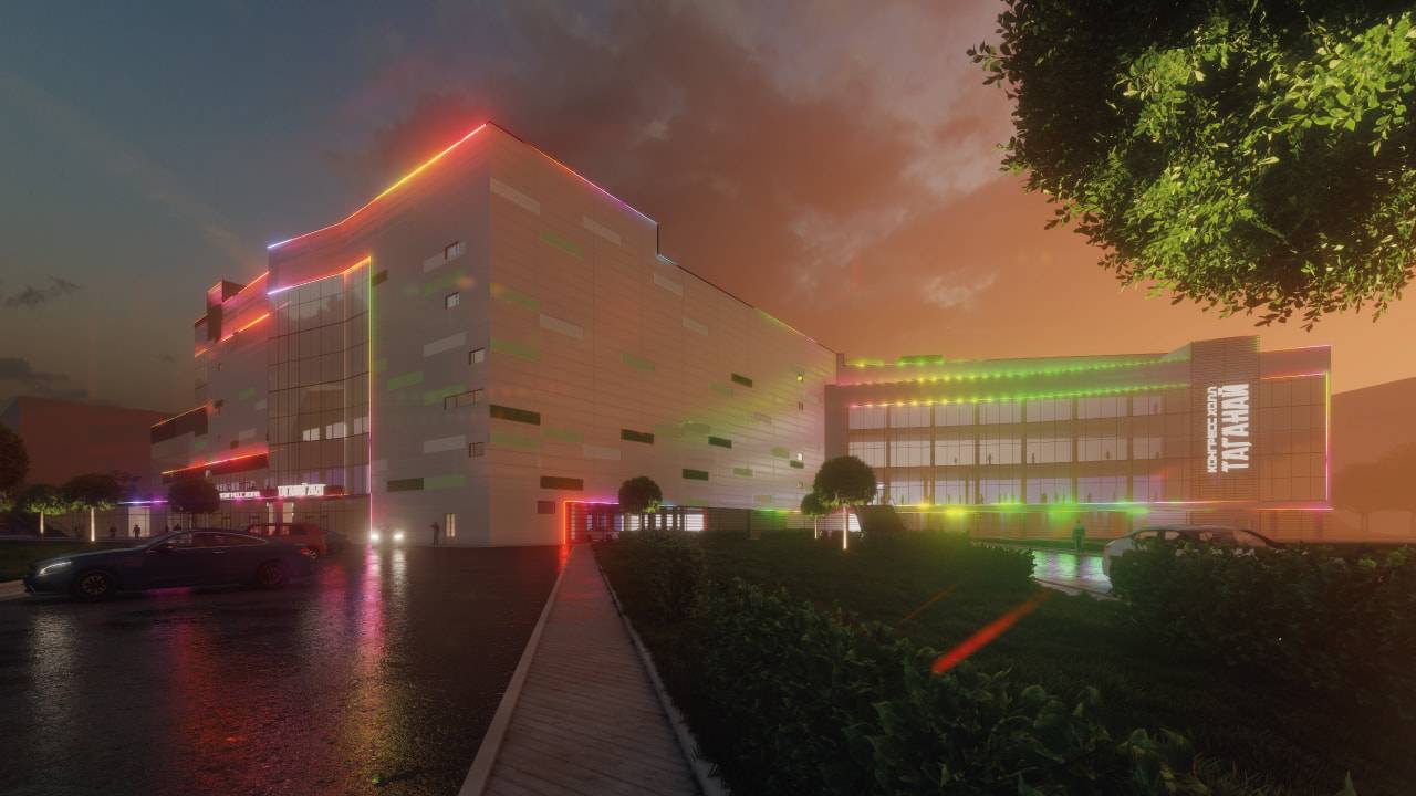 Динамические эффекты в освещении конгресс-холла смотреть онлайн