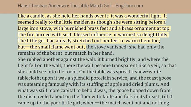 Andersen: The Little Match Girl - Listen and Read смотреть онлайн