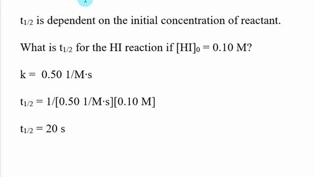 Half-life for Second Order Reactions смотреть онлайн