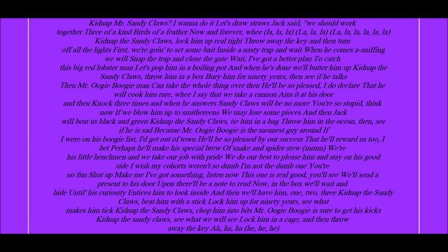 The Nightmare Before Christmas, Kidnap The Sandy Claws Lyrics смотреть онлайн