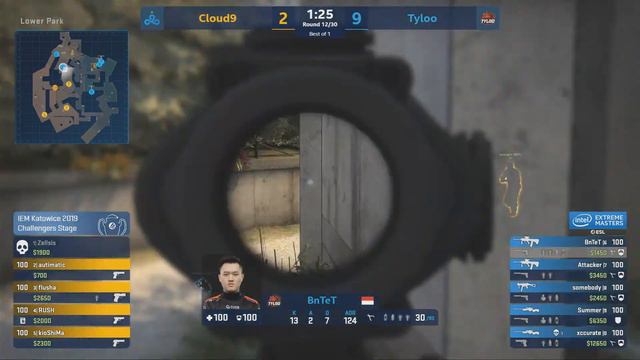 CS:GO event xccurate ace Cloud9 vs TYLOO at IEM Katowice 2019 Main Qualifier смотреть онлайн