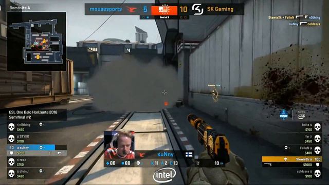 CS:GO - SK Gaming vs mousesports - Train - ESL One Belo Horizonte 2018 - Map 2 смотреть онлайн