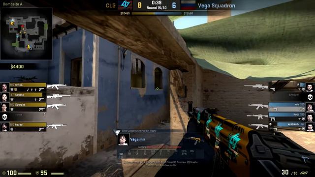 CS:GO POV Demo Vega Squadron mir (35/21) vs CLG (de_mirage) смотреть онлайн