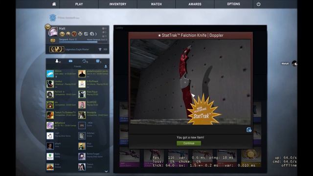 STATTRAK FALCHION KNIFE DOPPLER RUBY FN UNBOXING смотреть онлайн