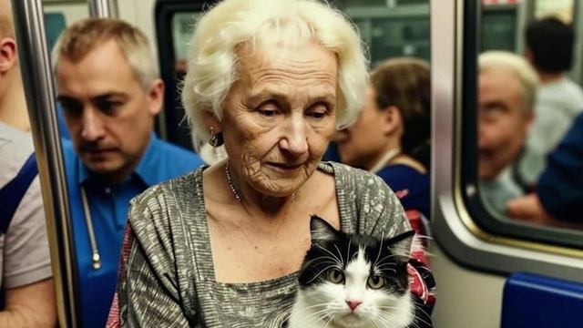 Старушка и кот.