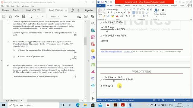 CS2 Mathematical Typing on MS Word Class 10 | Chapter - Loss Distributions смотреть онлайн