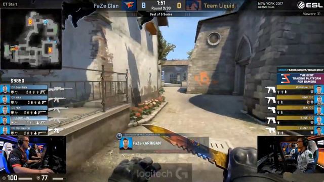 Team Liquid vs FaZe Clan - map1: de_inferno - ESL One New York 2017 - Grand Final смотреть онлайн