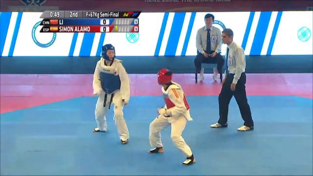 Female +67Kg SEMI FINAL LI Donghua CHN v Rosana Simon ALAMO ESP смотреть онлайн
