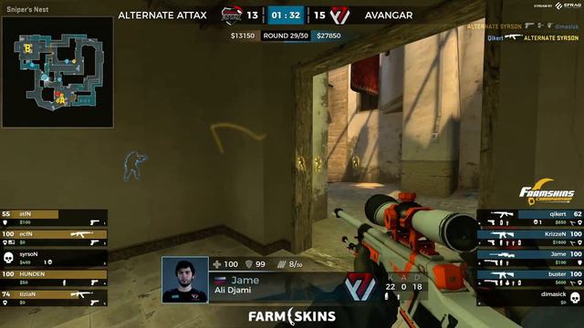 CS:GO Farmskins Championship #2 - ALTERNATE ATTAX vs. AVANGAR - Group Stage смотреть онлайн