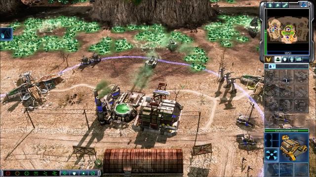 GDI vs Brutal Scrin Skirmish | Barstow Badlands | Command & Conquer 3: Tiberium Wars Gameplay смотреть онлайн