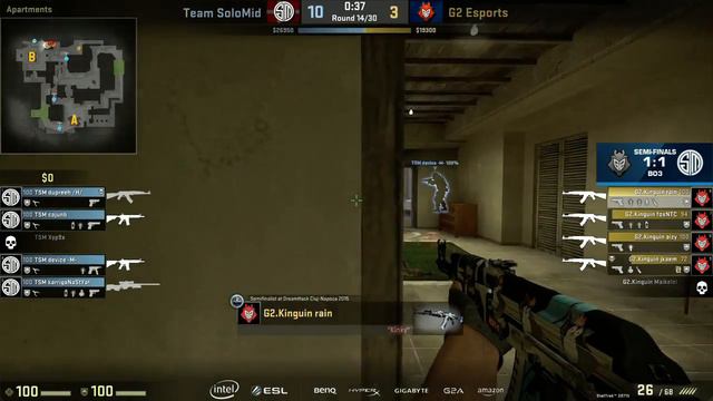 CS:GO - G2 vs. TSM [Mirage] - IEM 2015 San Jose - Semifinal Map 3 смотреть онлайн
