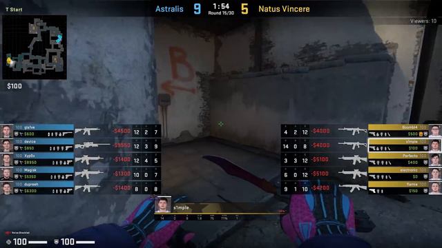 CS:GO POV Demo Na'Vi S1mple (30/16) vs Astralis (de_inferno) смотреть онлайн