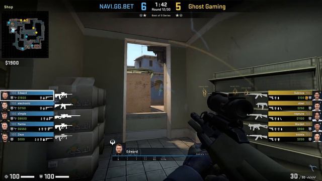 CS:GO POV Demo Na'Vi Edward (21/14) vs Ghost (de_mirage) смотреть онлайн