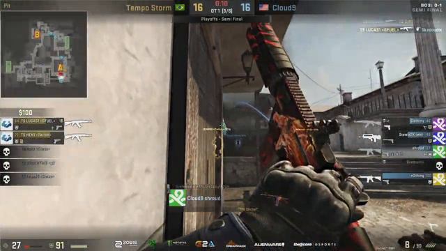 CS:GO - hen1 insane 1v4 clutch overtime x Cloud 9 720p60fps [DreamHack Austin 2016] смотреть онлайн