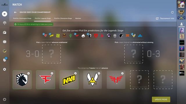 CSGO | Rio 2022 Major Legends Stage Pick'Em смотреть онлайн