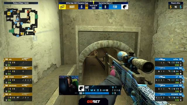 FURIA vs NaVi | Map 3 Mirage | IEM Rio Major 2022 - Champions stage - Quarter-final смотреть онлайн