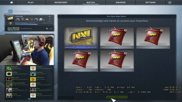 Na`VI S1mple Открывает капсулы игроков в CS:GO ELEAGUE Major 2017 смотреть онлайн