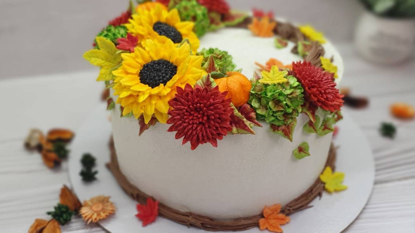 Осенний ТОРТ! Торт с Подсолнухами! смотреть онлайн