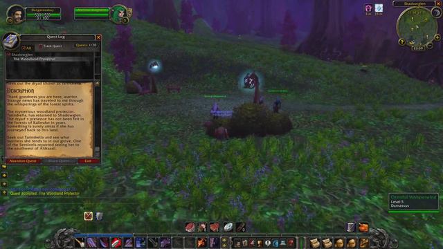 World of Warcraft Classic: The Woodland Protector - Quest ID 458 (Gameplay/Walkthrough) смотреть онлайн