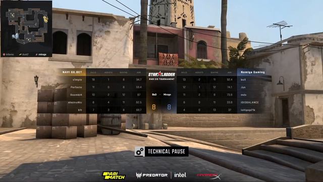 Nemiga vs NaVi [Map 3 - Mirage] / StarLadder CIS RMR 2021 / CS:GO / ПОЛНАЯ КАРТА. смотреть онлайн