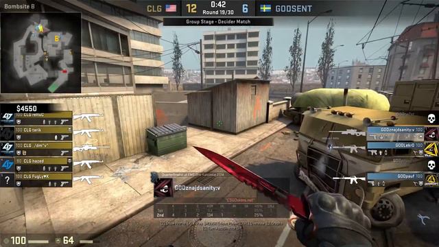 CSGO: POV GODSENT znajder vs CLG (35/20) overpass @ DreamHack Masters Malmö 2016 смотреть онлайн