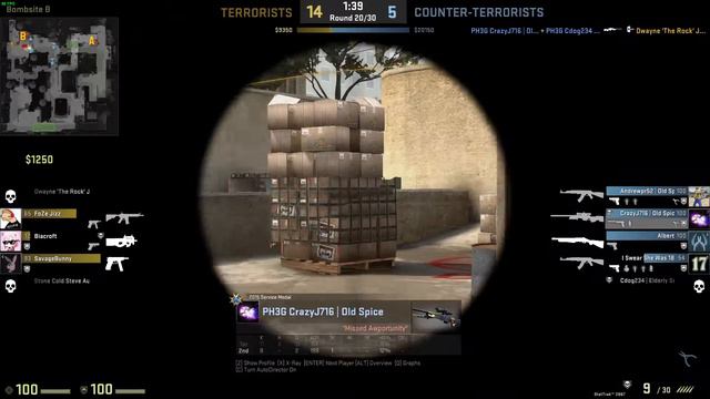 AWP 4k B-site retake CS:GO смотреть онлайн