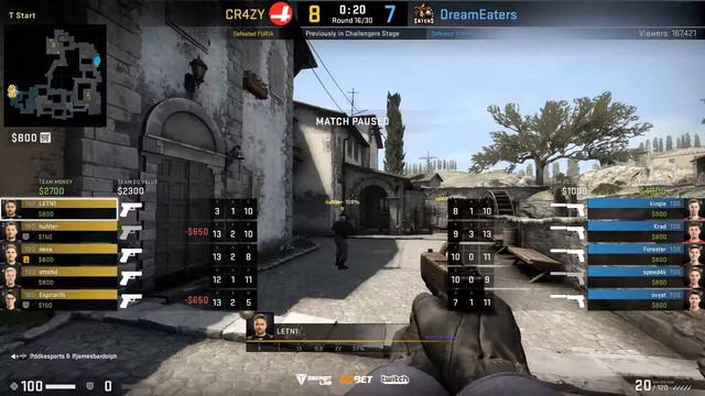 Starladder Berlin 2019 CS:GO | Challengers Stage Round 4 Winner Match 6 (1/3) | CR4ZY vs DreamEater смотреть онлайн