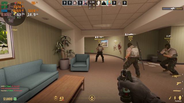 Benchmark Counter Strike 2 | Map Office : GTX 1650 4GB + I5 7400T ( 2560 X 1440 High Graphics )