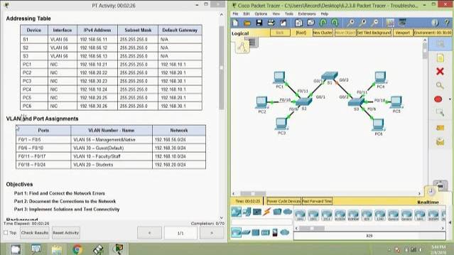 6.2.3.8 Packet Tracer - Troubleshooting a VLAN Implementation - Scenario 2 смотреть онлайн