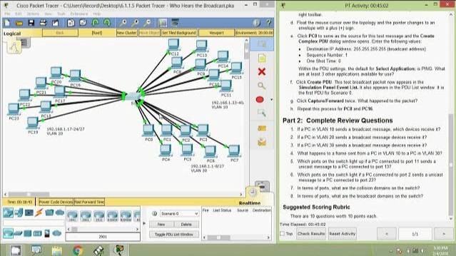 6.1.1.5 Packet Tracer - Who Hears the Broadcast смотреть онлайн