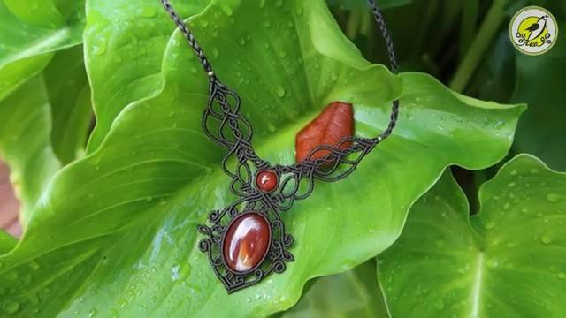 Macrame By Afeng： 2021-37｜Macrame Tutorial｜Macrame Necklace｜Dusk｜编绳｜DIY｜