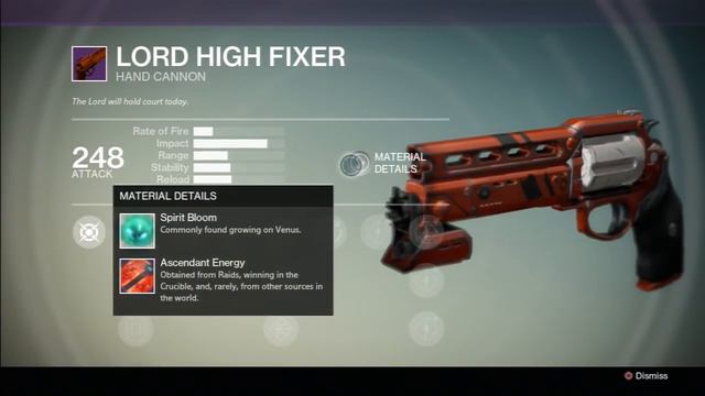 Destiny Legendary Weapon Lord High Fixer Hand Cannon KG смотреть онлайн